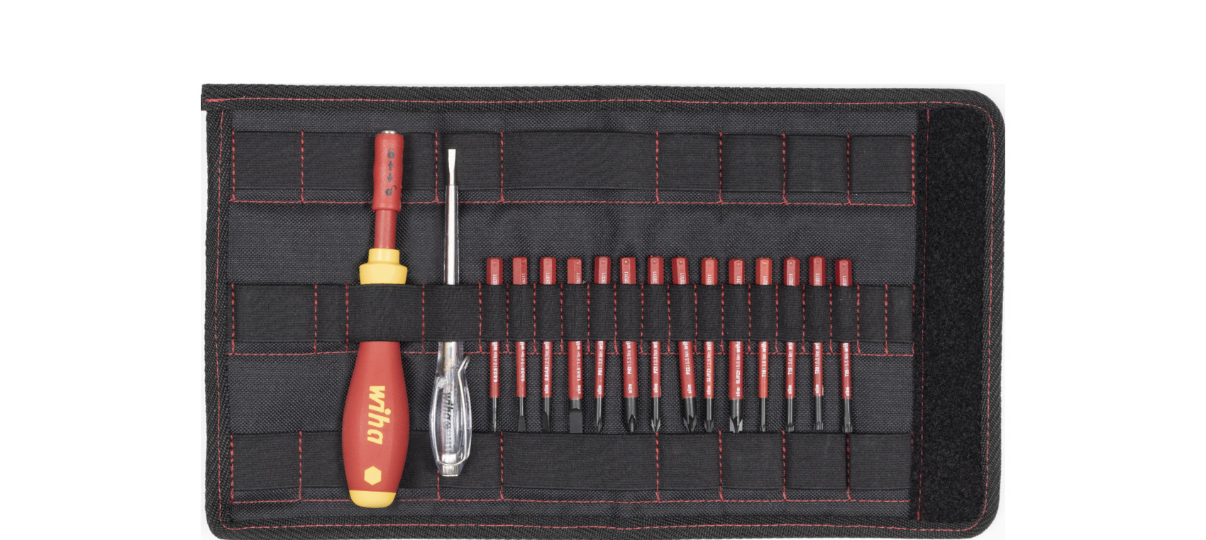 Wiha Skruvmejsel med bitshållare SoftFinish VDE slimVario blandat, 17 delar inkl. vikfodral (36068)