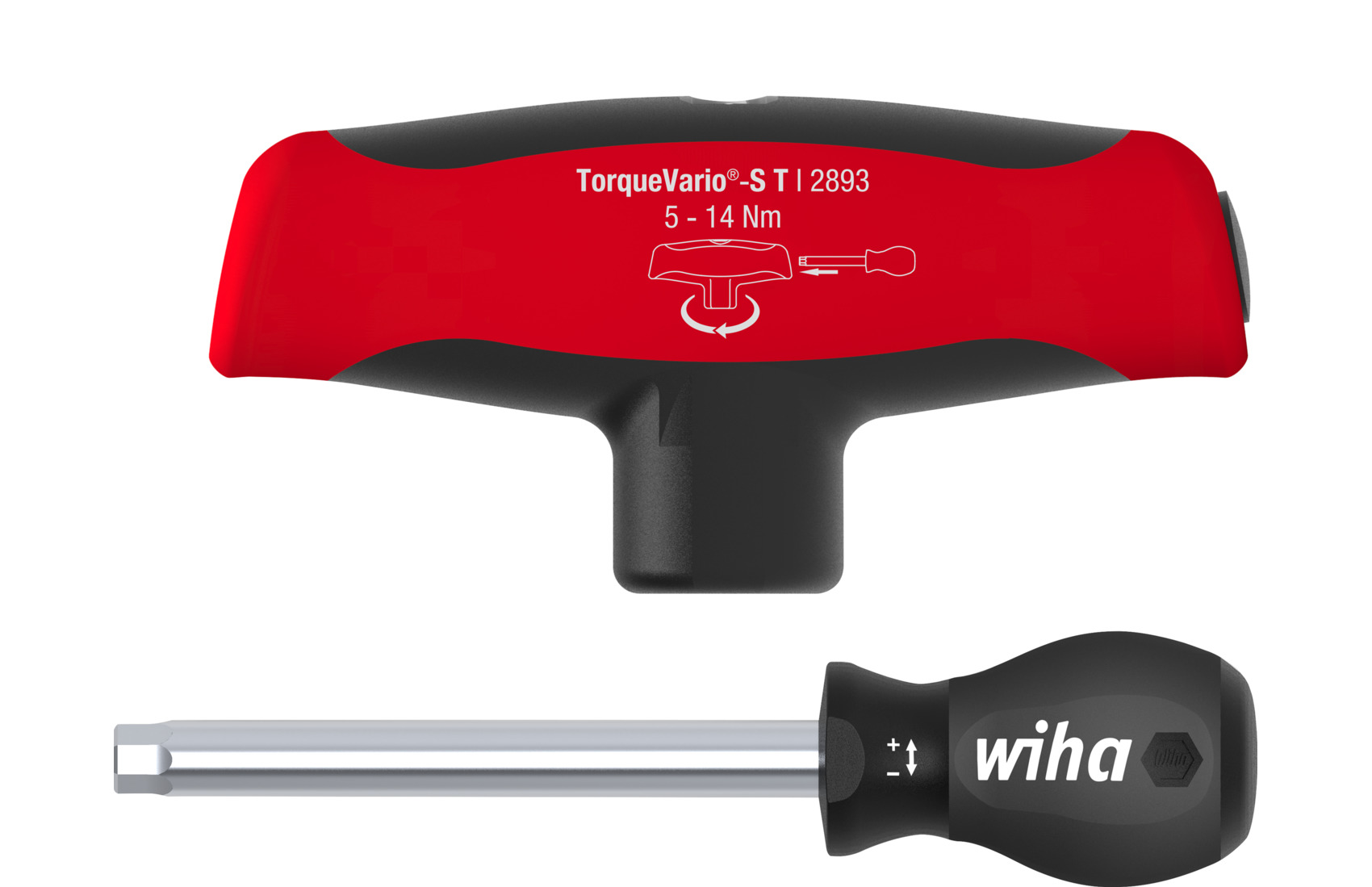 Wiha Vridmomentskruvmejsel med t-handtag, TorqueVario®-S T 5-14 Nm variabelt inställbar vridmomentsbegränsning 5 - 14 (29233)