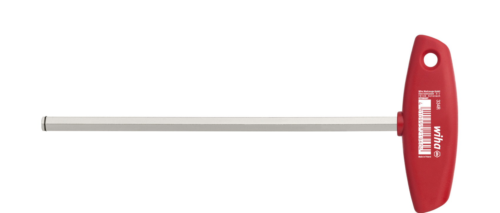 Wiha Insexnycklar med t-handtag glansförnicklad, sexkant MagicRing 4.0 mm x 176 mm (22170)