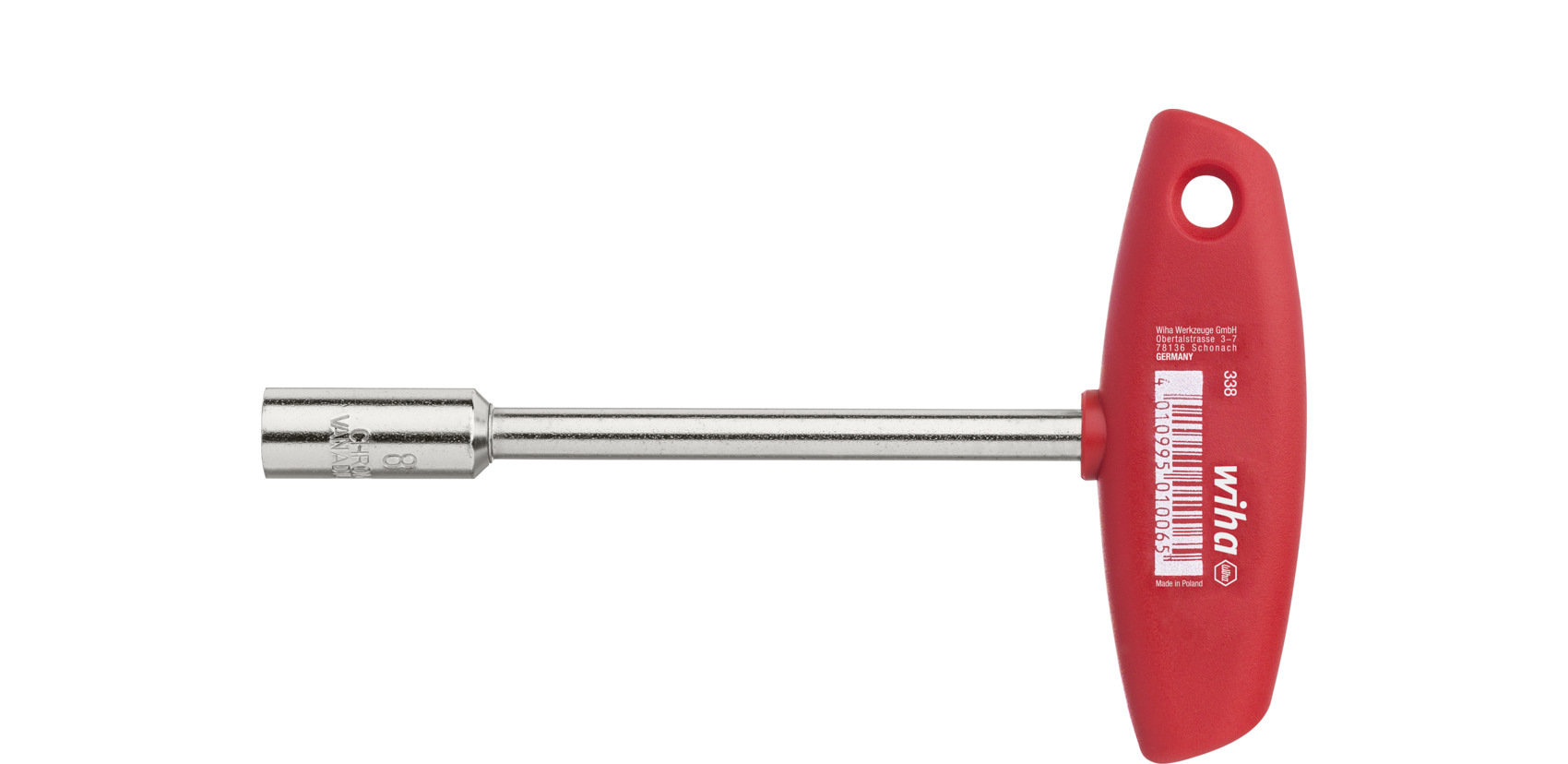Wiha Hylsor med t-handtag Invändig fyrkant förnicklad 10 mm x 157 mm (01007)
