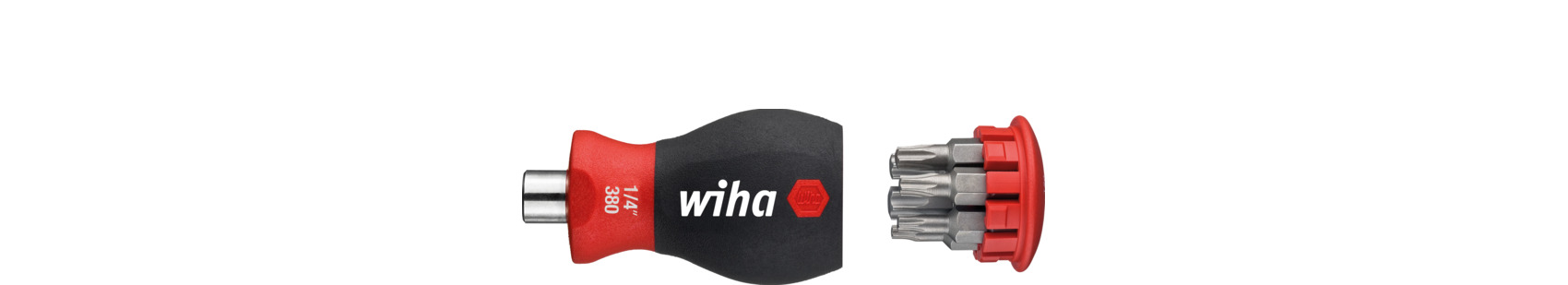 Wiha Skruvmejsel med bitsmagasin, magnetisk TORX® med 6 bits, Stubby 1/4