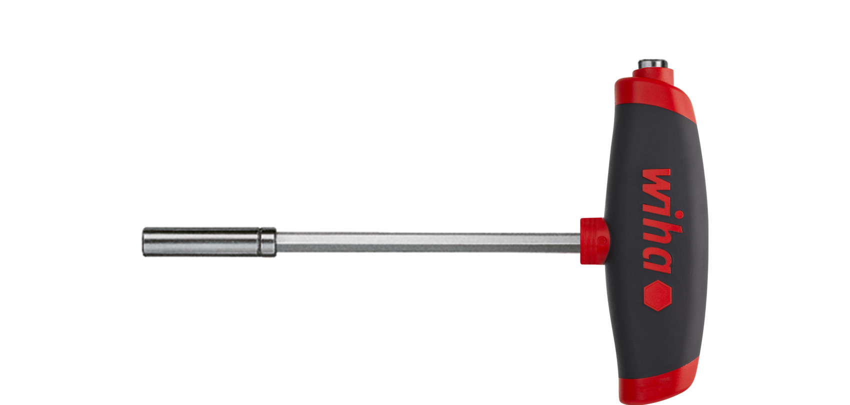Wiha T-handtag ComfortGrip med 2 bitshållare 1/4