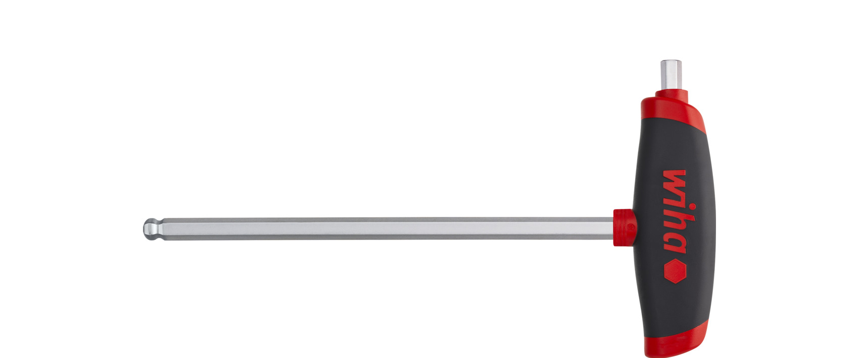 Wiha Insexnycklar med t-handtag ComfortGrip mattförkromad, sexkants kulhuvud med sidokraftuttag 6.0 mm (45457)