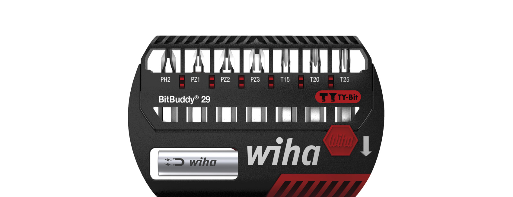 Wiha Bitssats BitBuddy® TY-bits 29 mm Phillips, Pozidriv, TORX® 8 delar 1/4