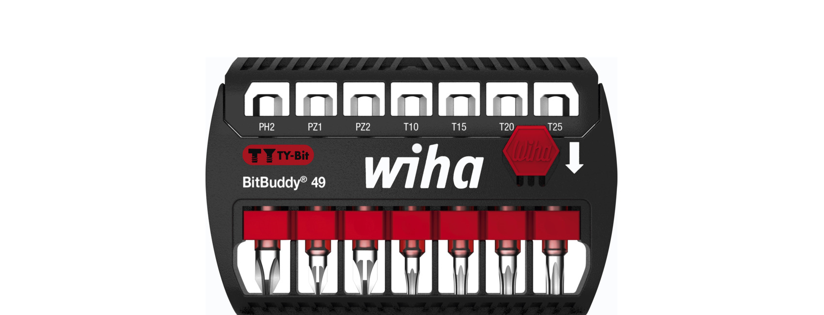 Wiha Bitssats BitBuddy® TY-bits 49 mm Phillips, Pozidriv, TORX® 7 delar 1/4