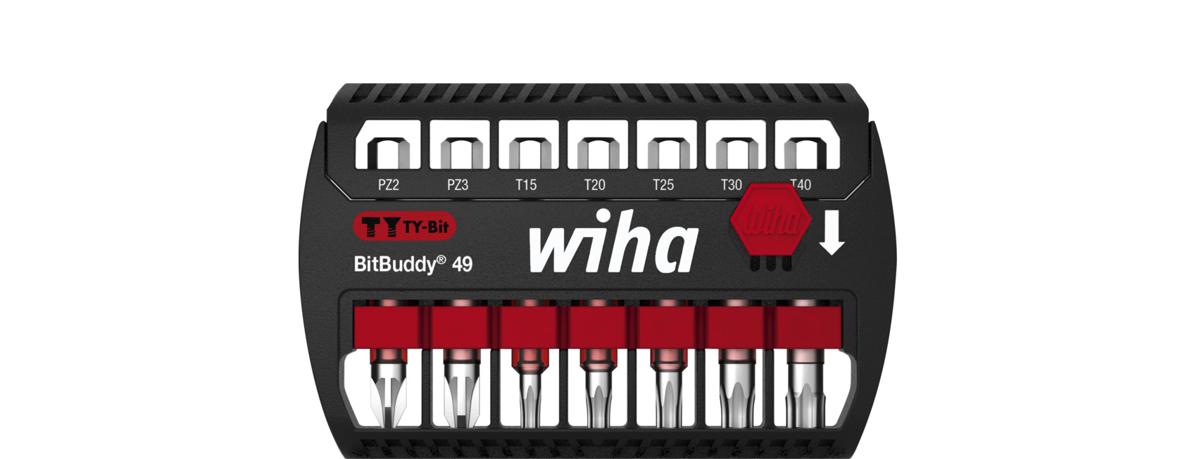 Wiha Bitssats BitBuddy® TY-bits 49 mm Pozidriv, TORX® 7 delar 1/4