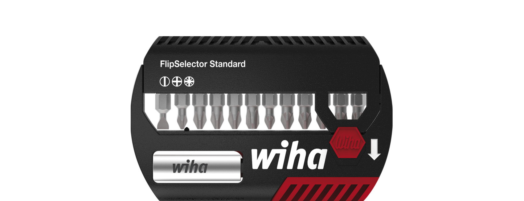 Wiha Bitssats FlipSelector, standard, 25 mm Spår, Phillips, Pozidriv 13 delar 1/4