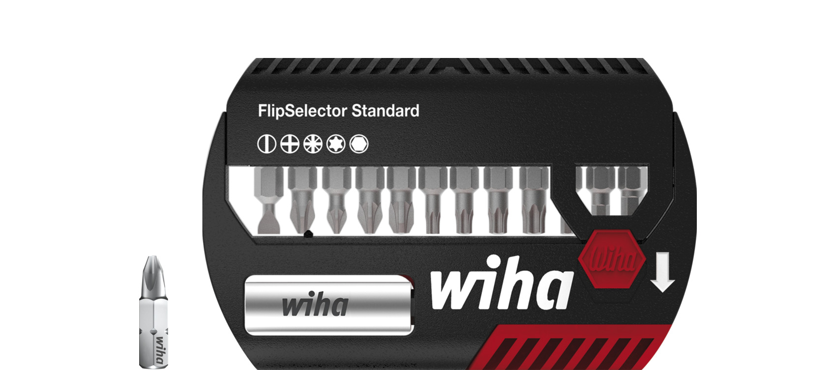 Wiha Bitssats FlipSelector, standard, 25 mm blandat 13 delar 1/4