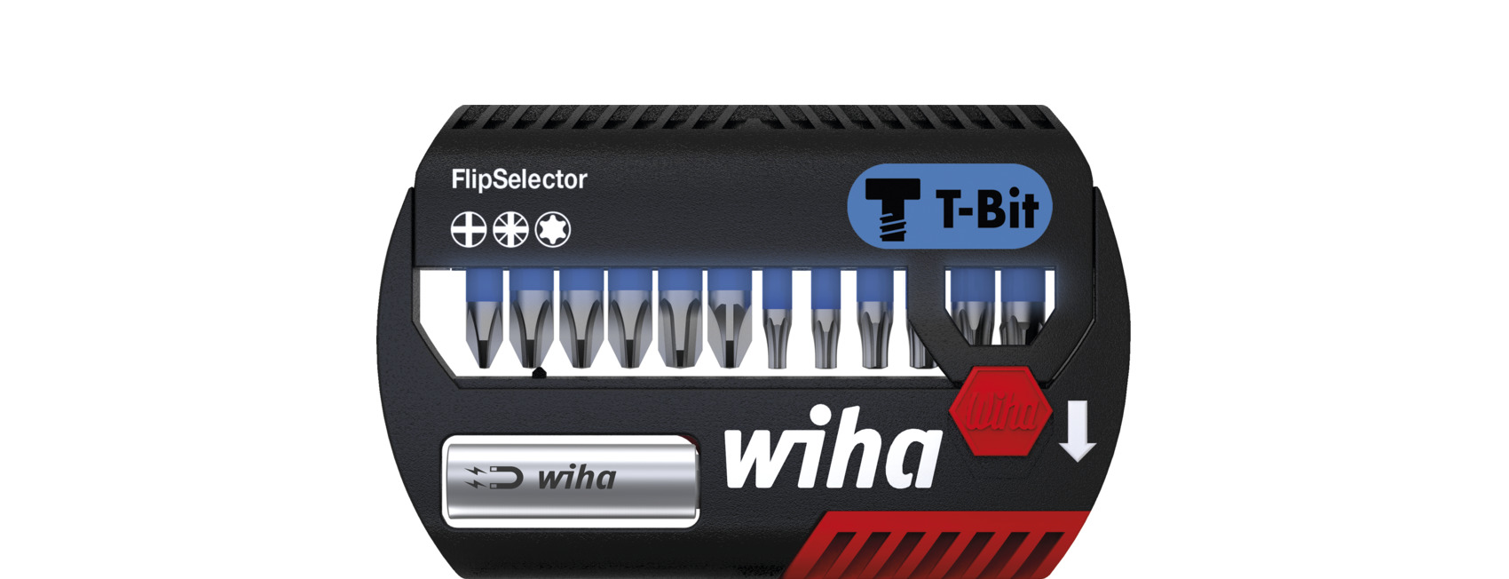 Wiha Bitsats FlipSelector T-bits 25 mm Phillips, Pozidriv, TORX®, 13 delar 1/4