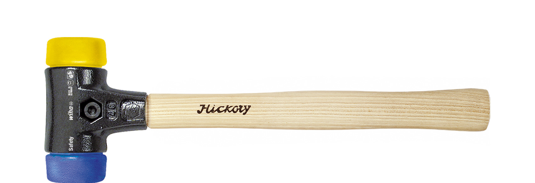 Wiha Safety skonhammare medelmjuk/hård med skaft i hickoryträ, runt slaghuvud 30, 290 mm (26653)
