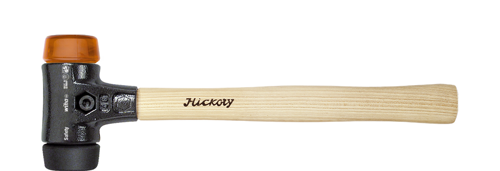 Wiha Safety skonhammare medelmjuk/hård med skaft i hickoryträ, runt slaghuvud 30, 290 mm (26611)