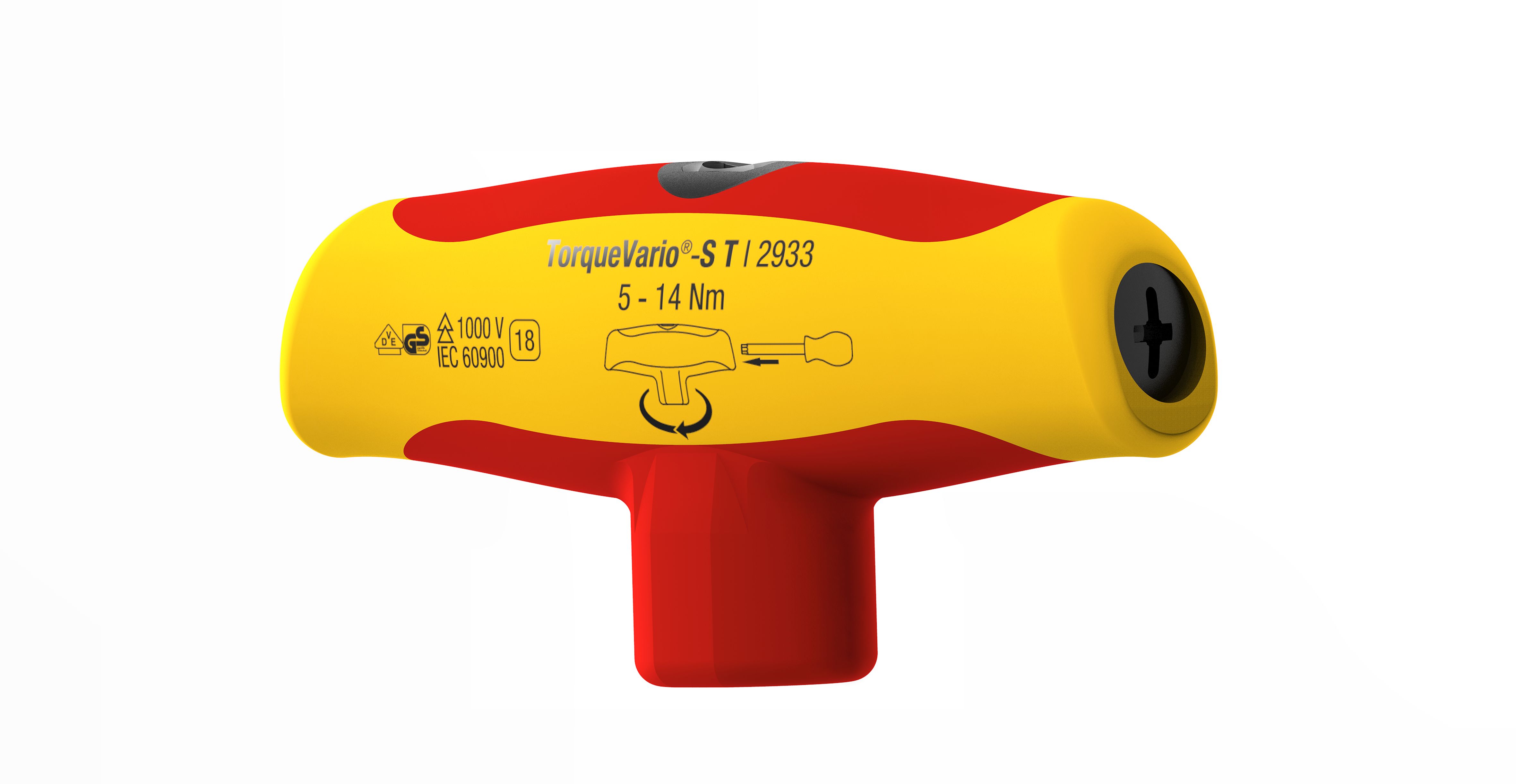 Wiha T-handtag med Vridmoment TorqueVario®-S T electric 5-14 Nm variabelt inställbar vridmomentsbegränsning 5 - 14 (43177)