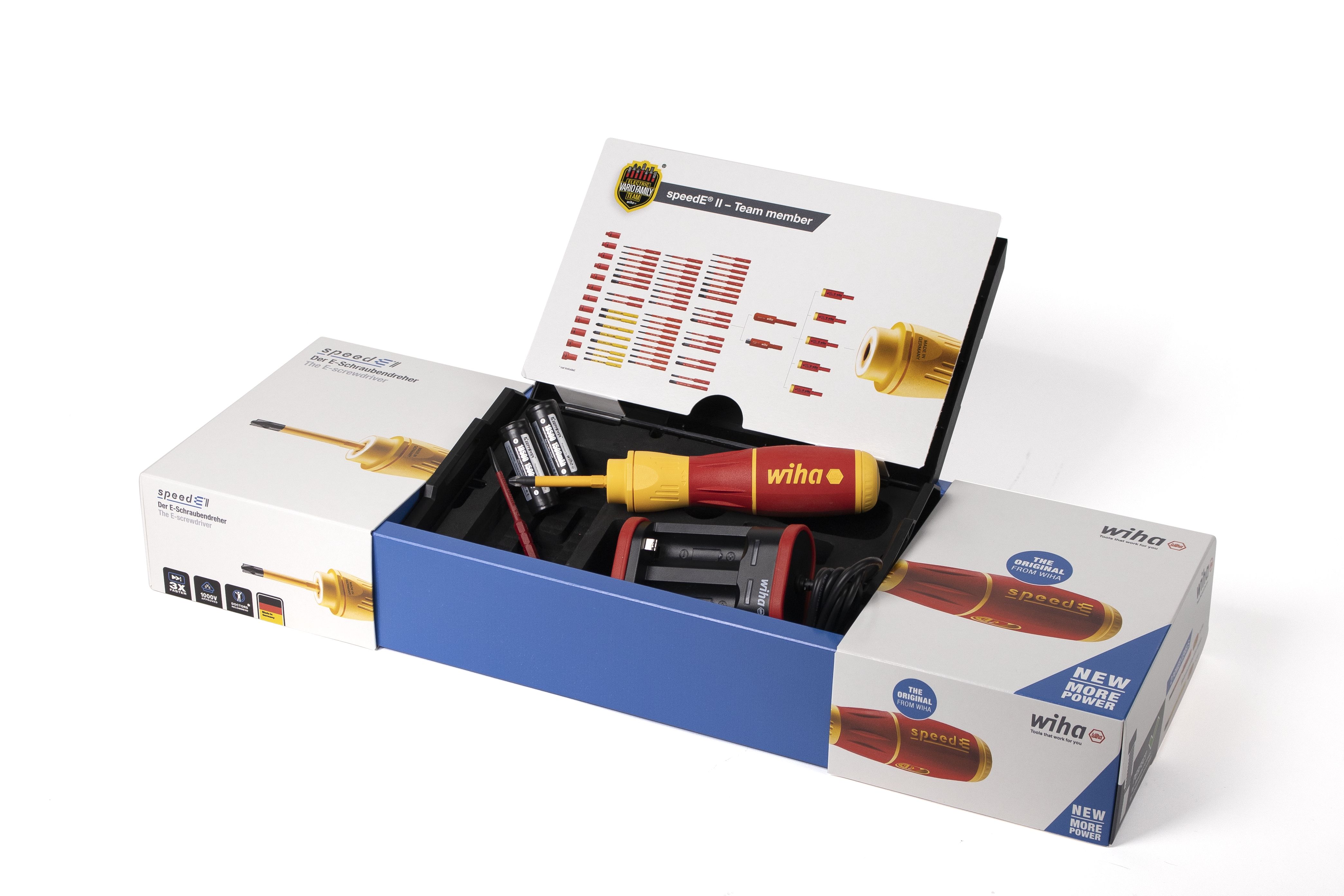 Wiha E-skruvmejsel speedE® II electric 7 delar, med slimBits, batterier och USB-laddare i L-boxx Mini (44318)