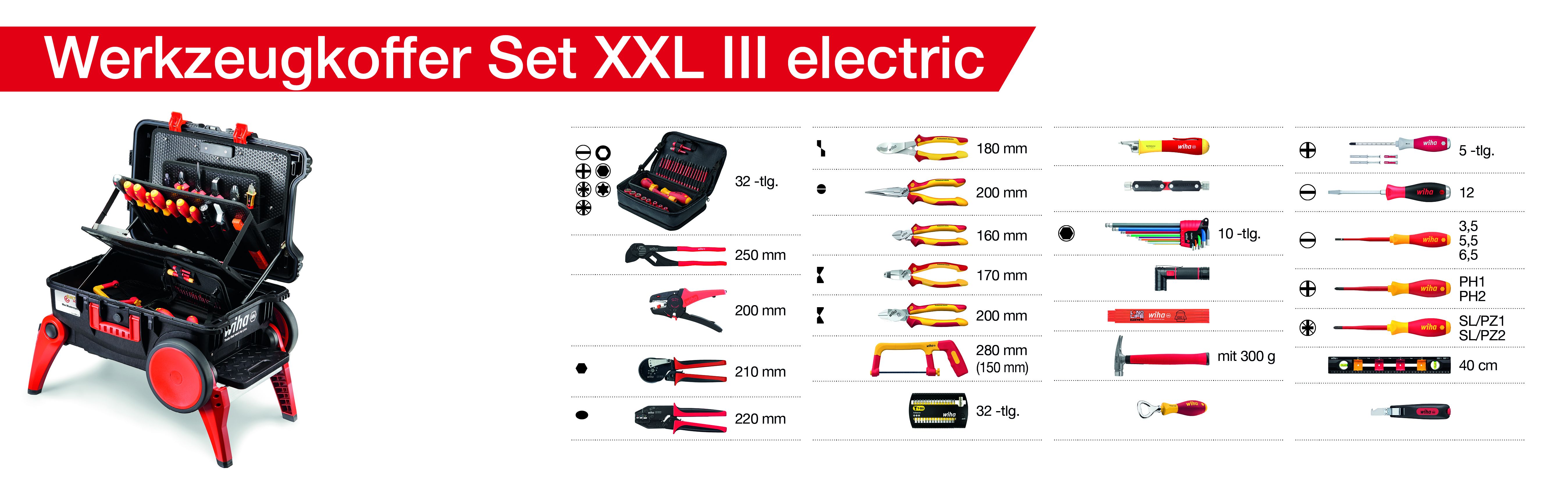 Wiha Verktygsväsksats XXL III electric blandat 104 delar inkl. verktygsväska (44128)