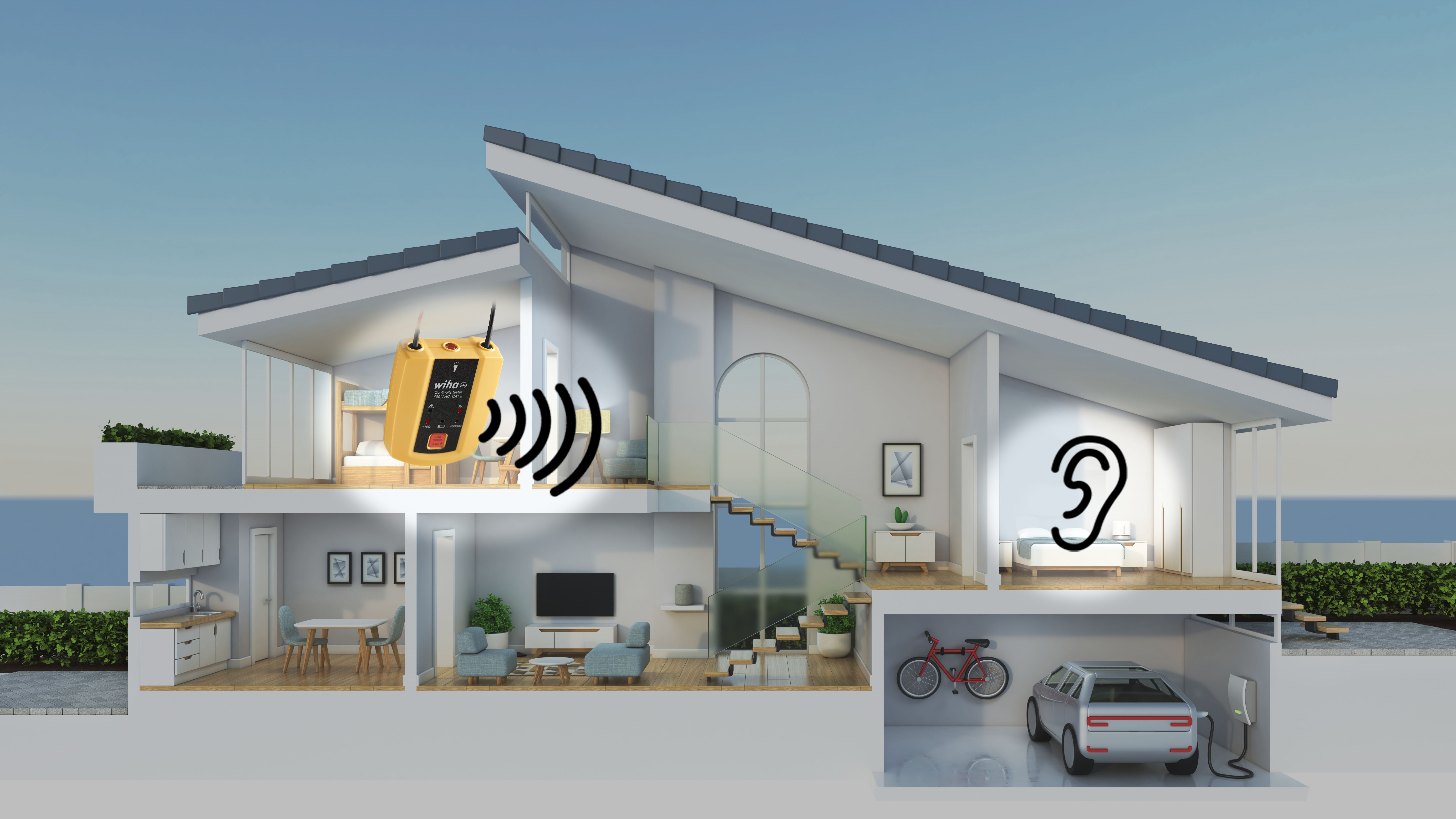 Wiha Kontinuitetsprovare till 400 V AC, CAT II inkl. 2x AAA-batterier (45222)