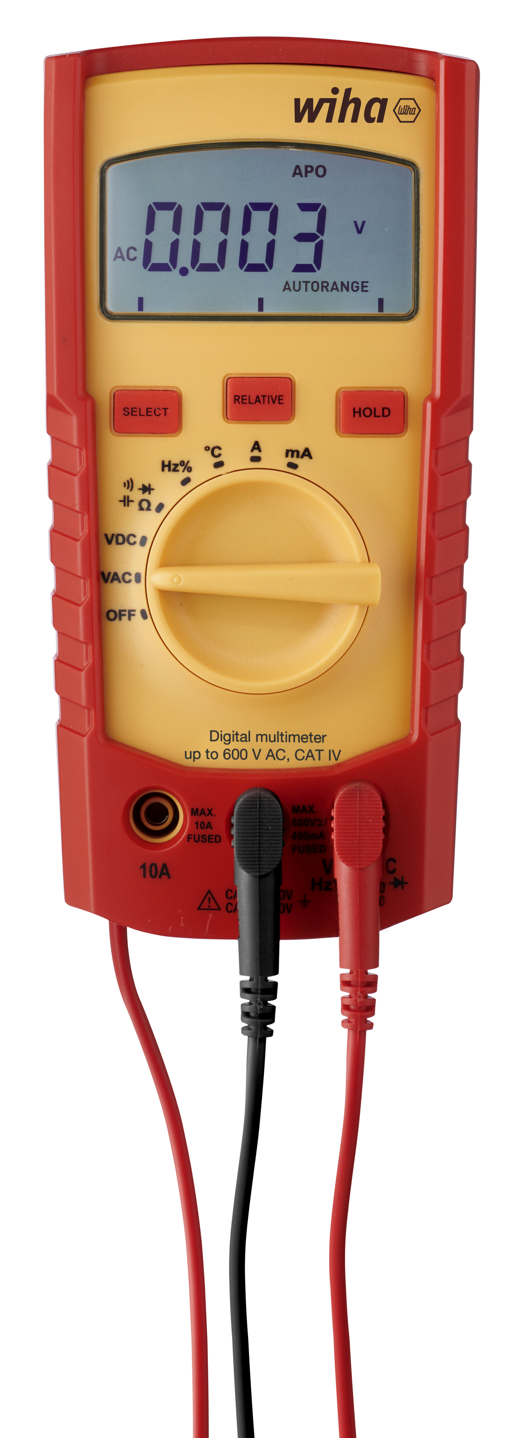 Wiha Digital multimeter till 600 V AC, CAT IV inkl. 2x AAA-batterier (45218)
