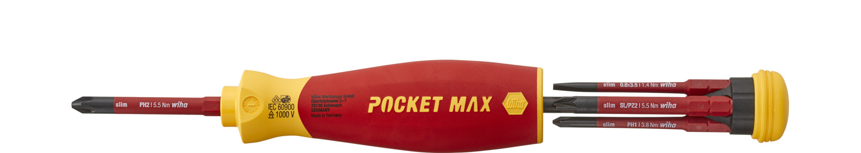 Wiha Skruvmejsel med bitsmagasin PocketMax® electric blandat med 4 slimBits (45296)