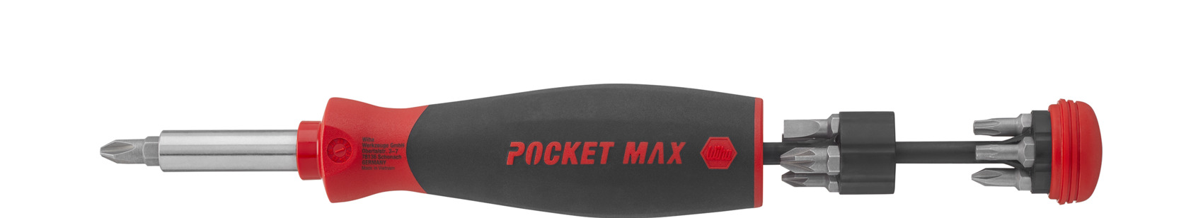 Wiha Skruvmejsel med bitsmagasin PocketMax® magnetisk blandat med 8 bits, 1/4